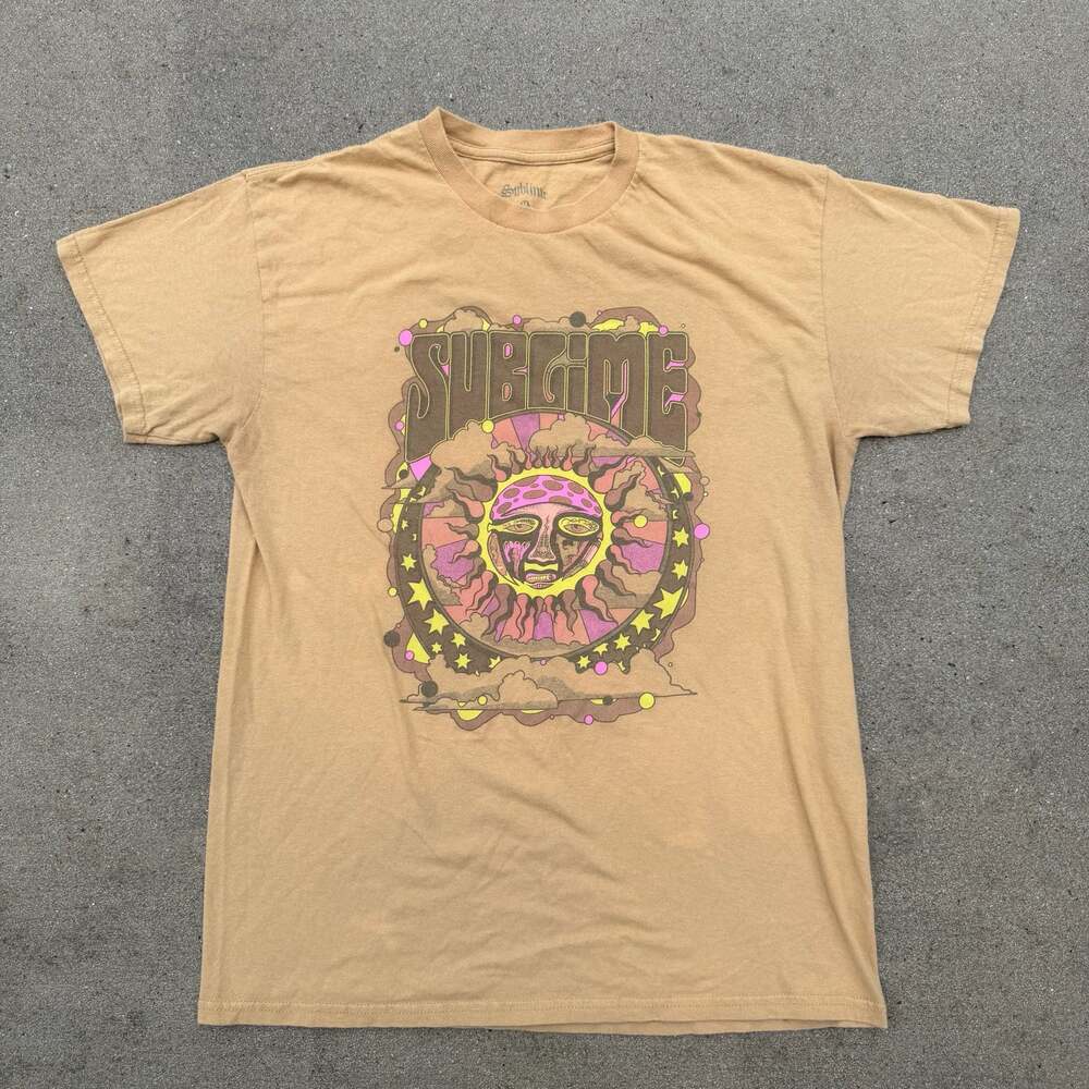 Sublime Sun Graphic T-Shirt Tan Size M